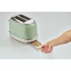 Tostadora Ariete 155 Design de 2 ranuras con cestillos para sándwich, 6 niveles de tostado, 810 W, carcasa de acero inoxidable, bandeja recogemigas extraíble, verde pastel