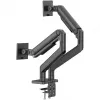 Soporte de monitor doble DIGITUS para 2 pantallas de 45 inch, pinza de mesa, 2×20 kg, VESA 75×75–100×100, inclinación -20–50°