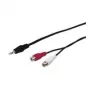 Wentronic Goobay cable adaptador de jack 3,5 mm a cinch, negro, 1,5 m - conector jack 3,5 mm (3 polos, estéreo) > 2 conectores cinch hembra (audio izquierda/derecha) (50116)