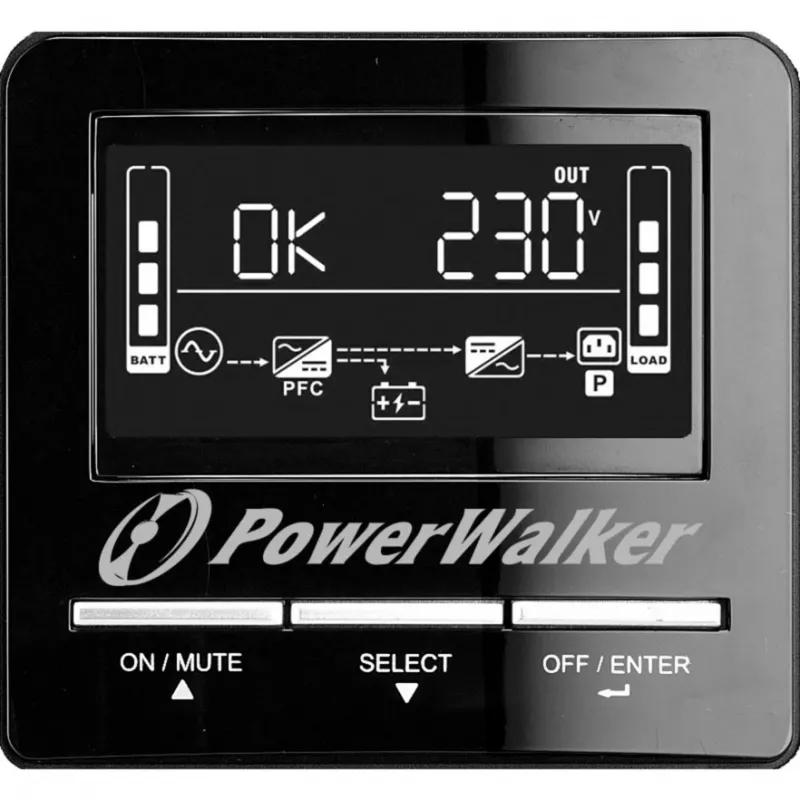 PowerWalker VI 1100 CW SAI line-interactive 1100 VA (1,1 kVA), 770 W, 7 Ah, RS-232, USB, negro