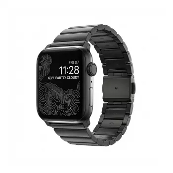 Correa para reloj Nomad de acero inoxidable negro grafito V2 para 42/44/45/49 mm