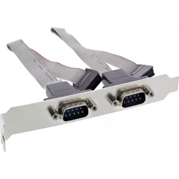 InLine Soporte para ranura, 2 x DB9 macho a header interno de 10 pines, 0,18 m