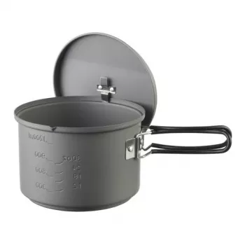 ESBIT set de cocina con hornillo de alcohol, aluminio 1,5 L, Ø15,4 cm, H115 mm, negro