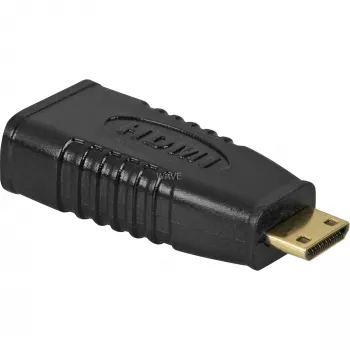 Wentronic Goobay adaptador HDMI™, conector hembra HDMI estándar (tipo A), negro - conector hembra HDMI™ A > conector macho HDMI™ C (Mini) (68841)