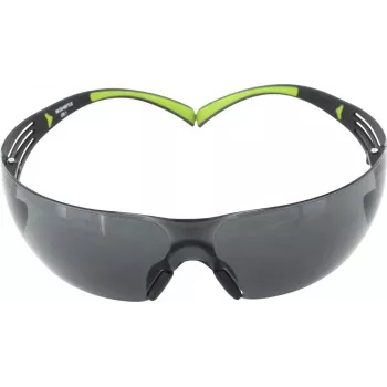 Gafas de seguridad 3M SecureFit 400 — montura negra, lentes tintadas verdes, protección UV, antivaho