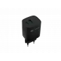 Cargador con cable para dispositivos móviles NATEC NUC-2141, 30W, USB-C PD 3.0 + USB-A QC 3.0, 110–240V, negro