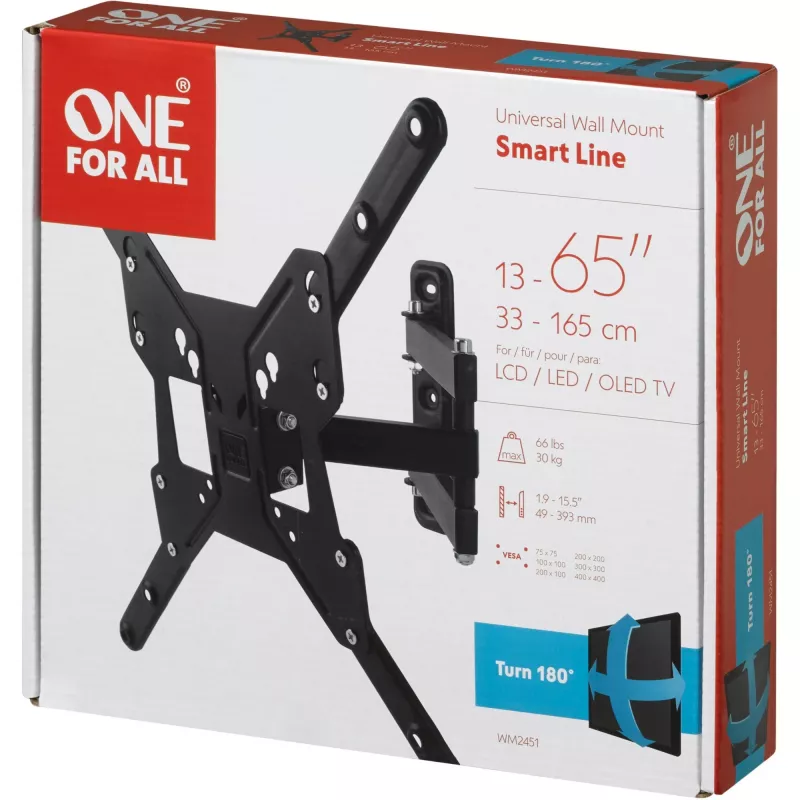 Universal Electronics One For All Smart WM 2451 - soporte - para pantalla plana - tamaño de pantalla: 33-140 cm (13-55