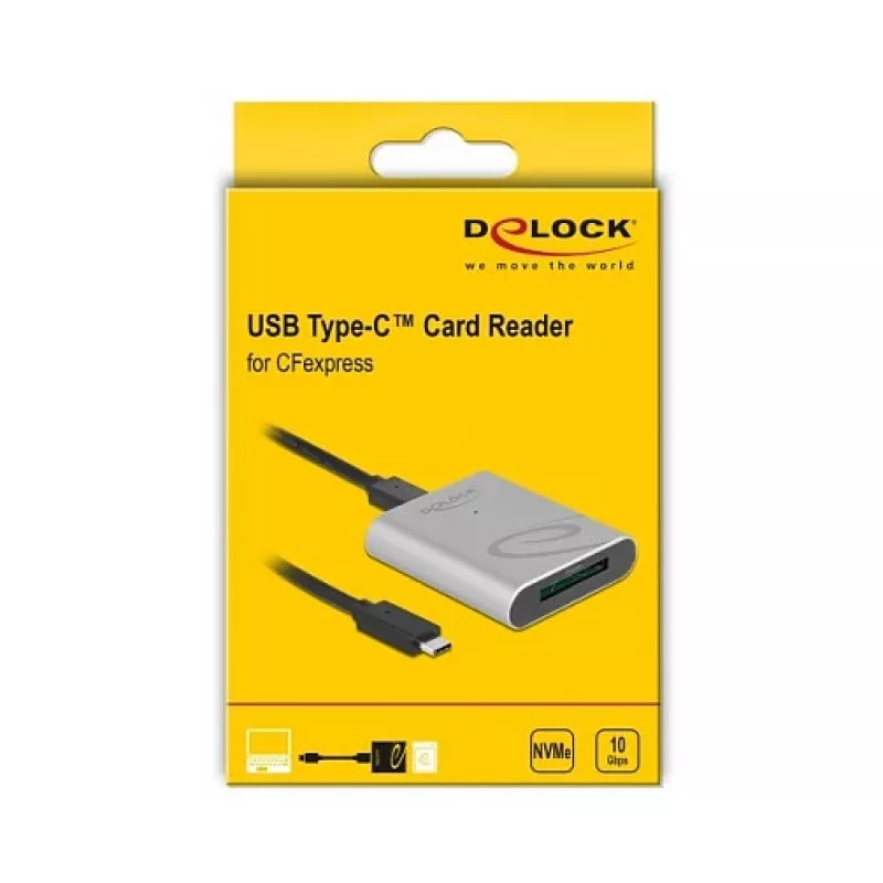 Lector de tarjetas DeLOCK 91751 USB 3.2 Gen 1 Type-C plateado