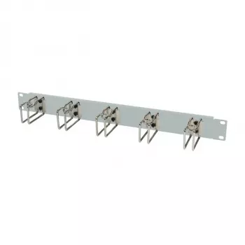 Panel de gestión de cables para rack 1U ALLNET metal con 5 grandes anillas, gris claro