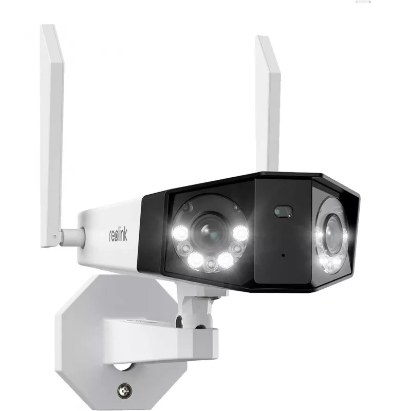Reolink Duo Series W730 - Cámara Wi-Fi exterior 4K, doble objetivo, visión panorámica de 180°, detección de personas/vehículos/animales