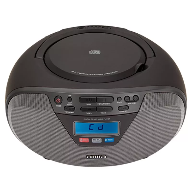 Microcadena de audio Aiwa BBTU-400BK, reproductor CD/MP3/FM-PLL/BT (Negro)