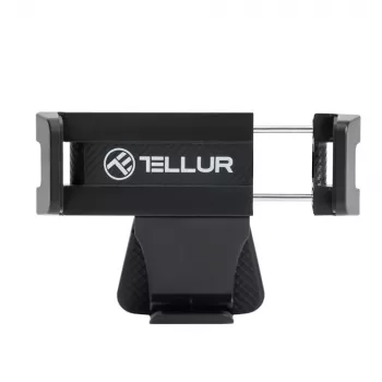 Soporte para teléfono Tellur TLL171261 — soporte universal compacto de ángulo ajustable para coche y mesa, negro