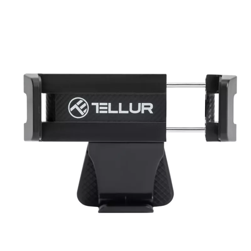 Soporte para teléfono Tellur TLL171261 — soporte universal compacto de ángulo ajustable para coche y mesa, negro