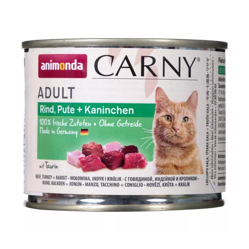 ANIMONDA Carny Adult Ternera, Pavo y Conejo - Comida húmeda para gatos - 200 g