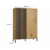 Vitrina KAMARO 2DD estrecha/GŁ roble ARTISAN