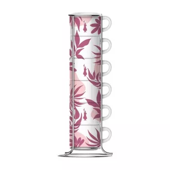 Taza de espresso BIALETTI 0,09 l porcelana rosa blanco, unidad, platillo incluido