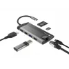 Hub NATEC Fowler Plus USB Type-C negro gris MicroSD SD