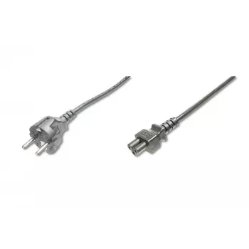Assmann cable de alimentación, Schuko - C5, conector macho/hembra, 1,8m, H05VV-F3G 0,75 mm², negro (AK-440103-018-S)