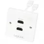 LogiLink AH0015 Toma de pared HDMI, 2 puertos, blanca