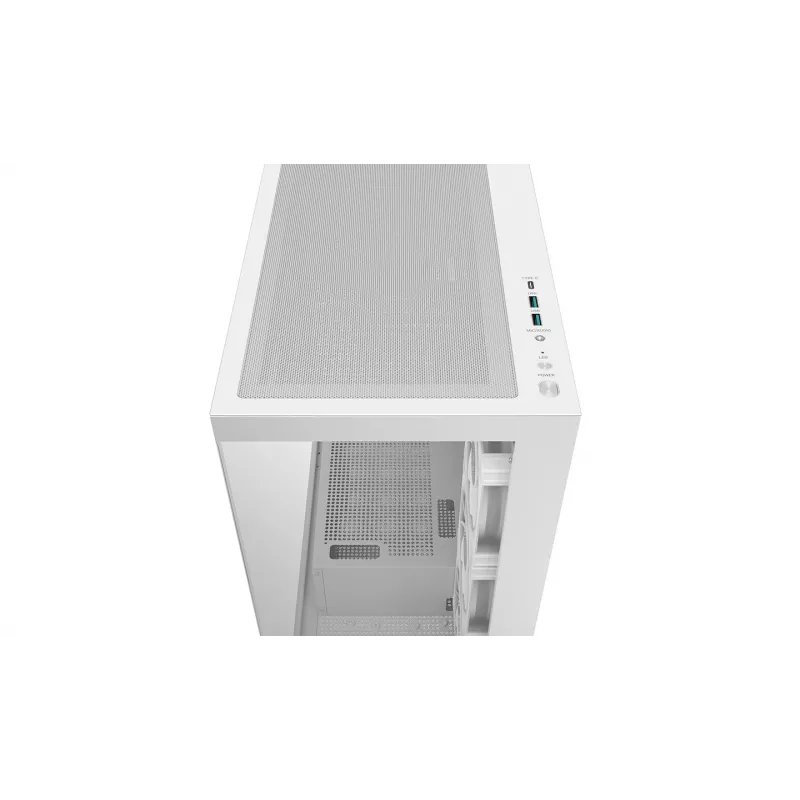 Caja de PC DeepCool CG580 4F V2 Midi Tower Blanca — ATX, cristal templado, 3 ventiladores laterales de 120 mm, soporte para radiador lateral de 360 mm