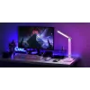 Lámpara de mesa Hawk HW-LAMP04 blanca LED ajustable, superficie blanca, cabezal y brazo ajustables