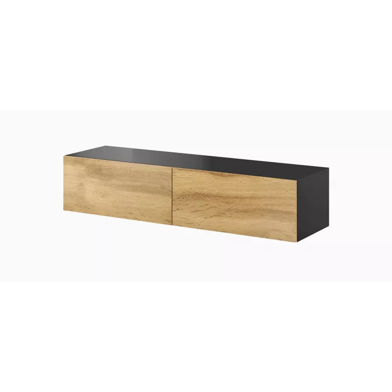 Conjunto de armarios de salón Cama VIGO 9 negro/roble wotan