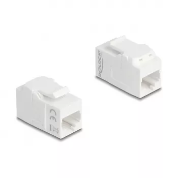 Delock 90719 Acoplador de módulo Keystone RJ45 hembra a RJ45 hembra, Cat.6A UTP, blanco