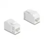 Delock 90719 Acoplador de módulo Keystone RJ45 hembra a RJ45 hembra, Cat.6A UTP, blanco