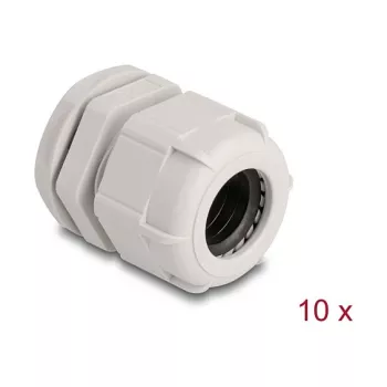Prensaestopas M25 DELOCK 10 uds., plástico, gris