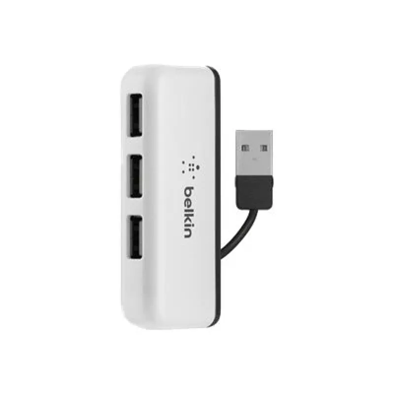 Hub de viaje Belkin USB 2.0 de 4 puertos, plateado, F4U021bt