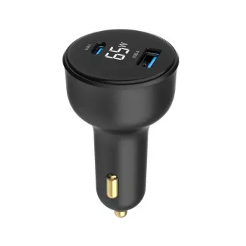 CARGADOR MÓVIL COCHE USB 2PORT/TA-UC-AC2PD30LCD-CAR01 GEMBIRD