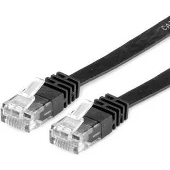 Value 21.99.0960 cable de red RJ45, cable de parcheo CAT 6 U/UTP 0,50 m negro 1 ud.