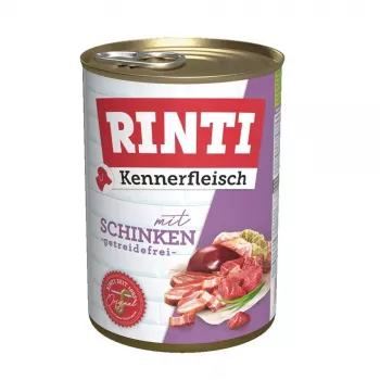 RINTI Kennerfleisch Jamón - Comida húmeda para perros - 400g
