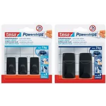 TESA 58278-00000-20 Soporte de pared interior gancho universal Negro 3 uds. (58278-00000-20)
