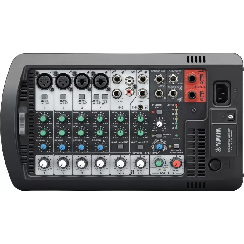 Yamaha STAGEPAS 400BT sistema PA portátil, mezclador de 8 canales, amplificador de potencia integrado