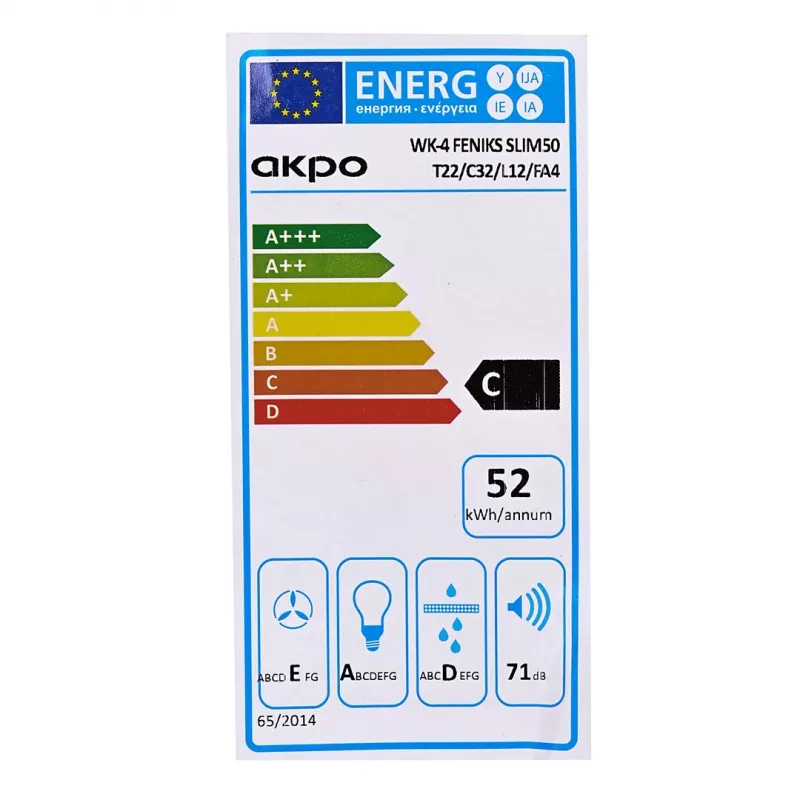 Campana extractora AKPO WK-4 FENIKS esbelta 50 acero inoxidable ECO