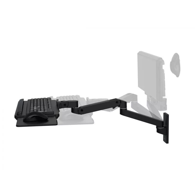 Soporte de teclado Ergotron LX Pro brazo de teclado de pared negro aluminio