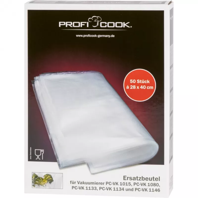 ProfiCook 8910152 bolsas para envasado al vacío 28 x 40 cm, 50 uds.