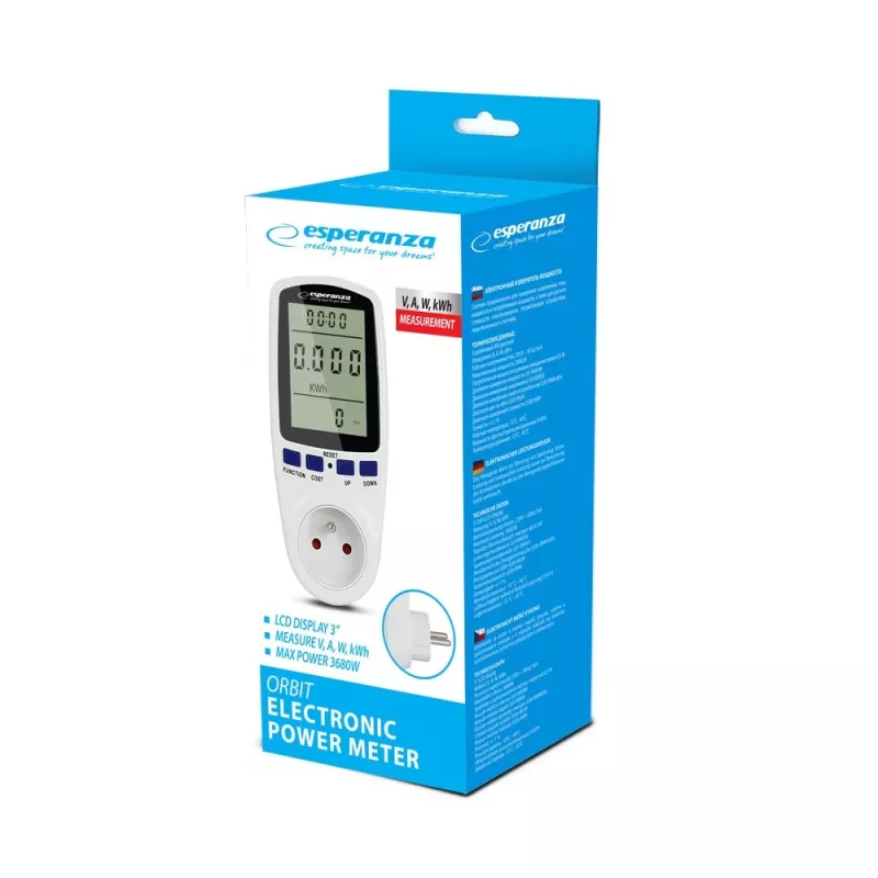 Medidor electrónico de consumo eléctrico Esperanza ELA103 Orbit