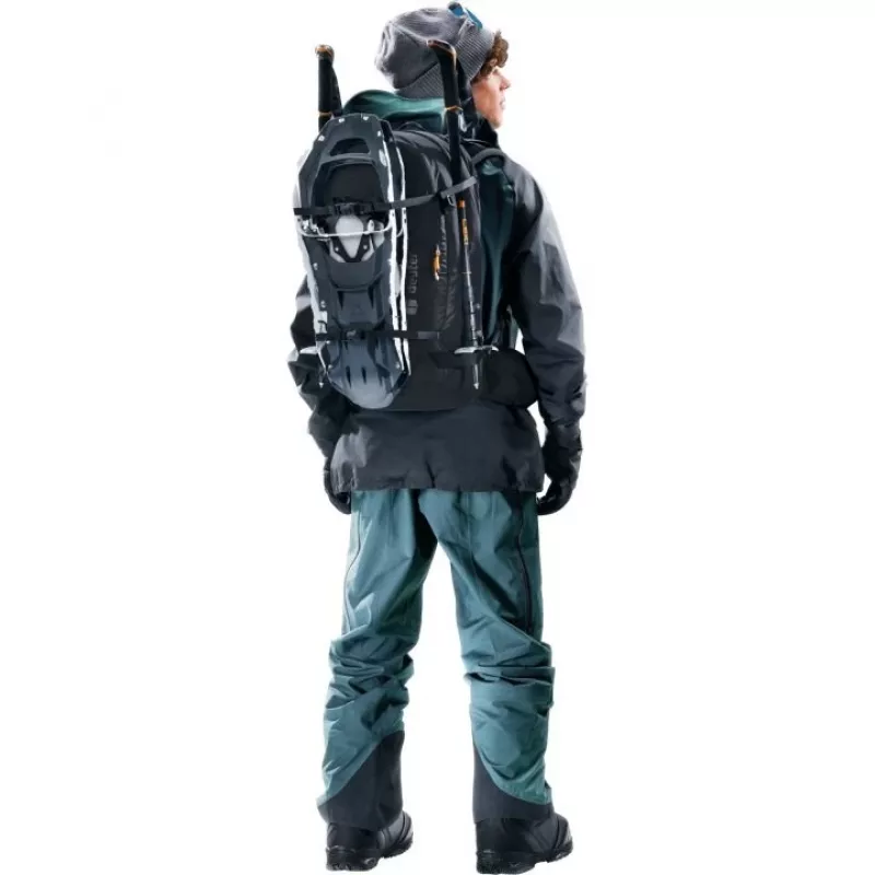 Mochila DEUTER Freerider Pro 34+ — mochila técnica de esquí de travesía freeride, 34 L, negra, portacasco, cinturón lumbar