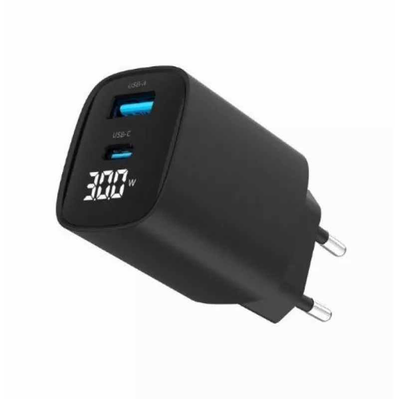Cargador portátil Gembird TA-UC-PDQC30LCD-BK-01 carga rápida negro
