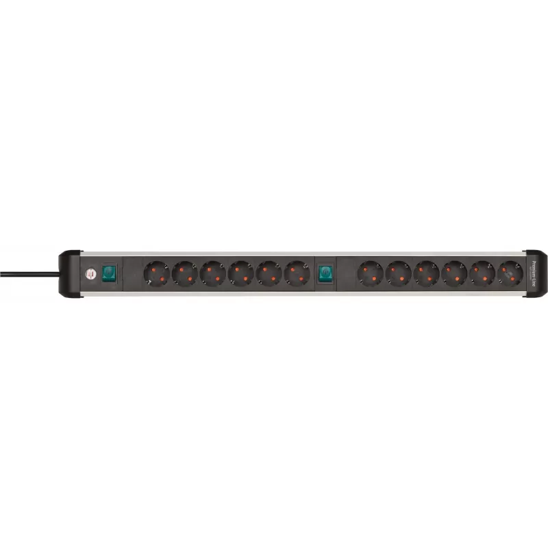 Regleta de enchufes Brennenstuhl 1391030200 3m 12 tomas de corriente para interior negro plata