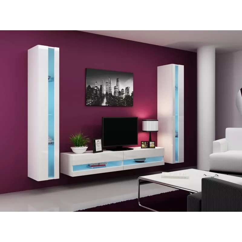 Estantería Cama VIGO NEW 180/40/30 blanco/blanco brillo