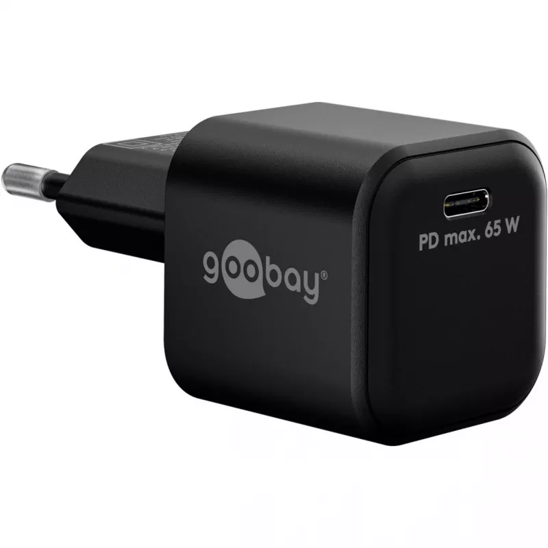 Set de carga USB-C GOOBAY 74774 – cargador de 65 W con cable USB-C textil de 1 m