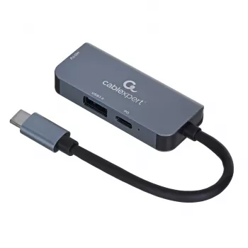 Dock para portátil con cable Gembird A-CM-COMBO3-02 — USB 3.2 Gen 1 Type-C, HDMI, USB-A, PD hasta 87 W, 3840×2160