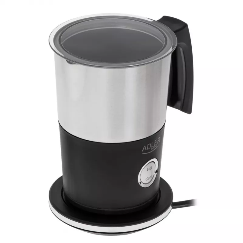 Espumador de leche automático Adler AD 4497 – acero inoxidable, 600W, 120 ml de espuma / 300 ml de calentamiento, caliente y frío