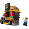 LEGO City Furgoneta de hamburguesas, camión de comida, juguete para niños y niñas a partir de 5 años, vehículo de construcción, set de cocina con minifigura de vendedor y accesorios