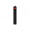 Regleta Lanberg PS1-05E-0300-BK, 5 tomas, 3 m, negra, con interruptor