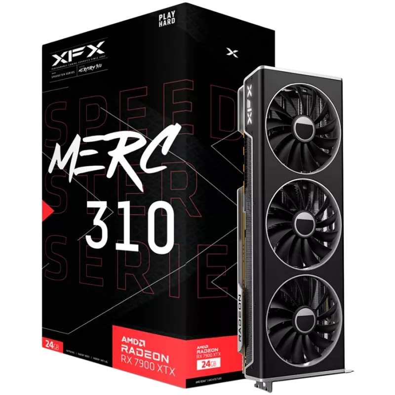 Tarjeta gráfica XFX Radeon RX 7900 XTX 24 GB GDDR6, PCIe 4.0, 384 bits, 355 W, 3 ventiladores