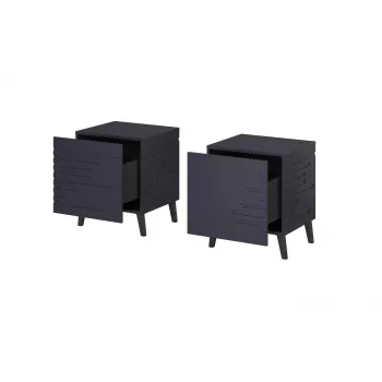Mesita de noche cama meble NOVA 44×40×52 cm, 1 cajón, azul marino mate